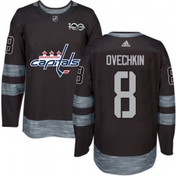 Capitals #8 Alex Ovechkin Black 1917 2017 100th Anniversary Stitched NHL Jersey