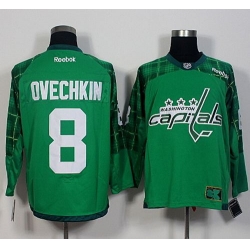 Capitals #8 Alex Ovechkin Green St  Patricks Day New Stitched NHL Jersey