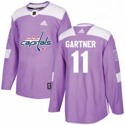Mens Adidas Washington Capitals 11 Mike Gartner Authentic Purple Fights Cancer Practice NHL Jersey 