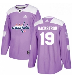 Mens Adidas Washington Capitals 19 Nicklas Backstrom Authentic Purple Fights Cancer Practice NHL Jersey 