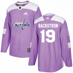 Mens Adidas Washington Capitals 19 Nicklas Backstrom Authentic Purple Fights Cancer Practice NHL Jersey 