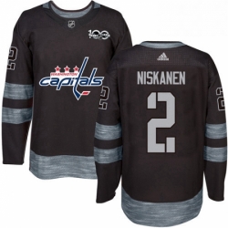 Mens Adidas Washington Capitals 2 Matt Niskanen Premier Black 1917 2017 100th Anniversary NHL Jersey 