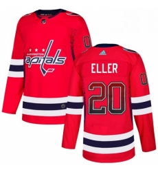 Mens Adidas Washington Capitals 20 Lars Eller Authentic Red Drift Fashion NHL Jersey 
