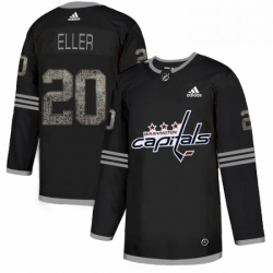 Mens Adidas Washington Capitals 20 Lars Eller Black 1 Authentic Classic Stitched NHL Jersey 