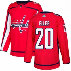 Mens Adidas Washington Capitals 20 Lars Eller Premier Red Home NHL Jersey 