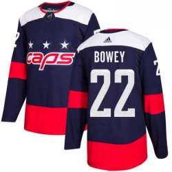 Mens Adidas Washington Capitals 22 Madison Bowey Authentic Navy Blue 2018 Stadium Series NHL Jersey 