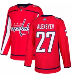 Mens Adidas Washington Capitals 27 Alexander Alexeyev Authentic Red Home NHL Jerse
