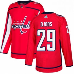 Mens Adidas Washington Capitals 29 Christian Djoos Premier Red Home NHL Jersey 
