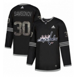 Mens Adidas Washington Capitals 30 Ilya Samsonov Black 1 Authentic Classic Stitched NHL Jersey 