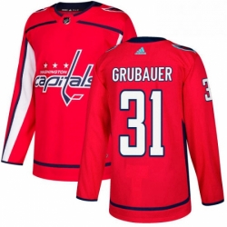 Mens Adidas Washington Capitals 31 Philipp Grubauer Authentic Red Home NHL Jersey 