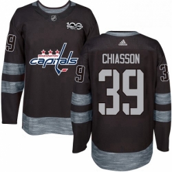 Mens Adidas Washington Capitals 39 Alex Chiasson Authentic Black 1917 2017 100th Anniversary NHL Jersey 