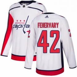 Mens Adidas Washington Capitals 42 Martin Fehervary Authentic White Away NHL Jerse
