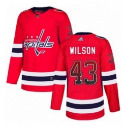 Mens Adidas Washington Capitals 43 Tom Wilson Authentic Red Drift Fashion NHL Jersey 