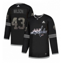Mens Adidas Washington Capitals 43 Tom Wilson Black 1 Authentic Classic Stitched NHL Jersey 
