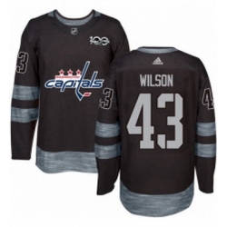 Mens Adidas Washington Capitals 43 Tom Wilson Premier Black 1917 2017 100th Anniversary NHL Jersey 