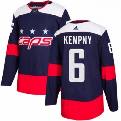 Mens Adidas Washington Capitals 6 Michal Kempny Authentic Navy Blue 2018 Stadium Series NHL Jersey 