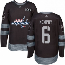 Mens Adidas Washington Capitals 6 Michal Kempny Premier Black 1917 2017 100th Anniversary NHL Jersey 
