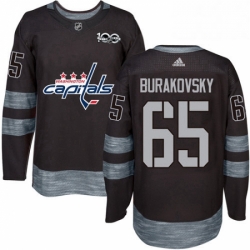 Mens Adidas Washington Capitals 65 Andre Burakovsky Authentic Black 1917 2017 100th Anniversary NHL Jersey 