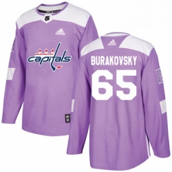 Mens Adidas Washington Capitals 65 Andre Burakovsky Authentic Purple Fights Cancer Practice NHL Jersey 