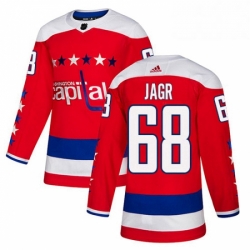 Mens Adidas Washington Capitals 68 Jaromir Jagr Authentic Red Alternate NHL Jersey 
