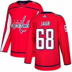 Mens Adidas Washington Capitals 68 Jaromir Jagr Authentic Red Home NHL Jersey 