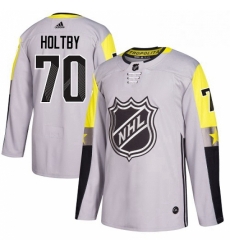 Mens Adidas Washington Capitals 70 Braden Holtby Authentic Gray 2018 All Star Metro Division NHL Jersey 