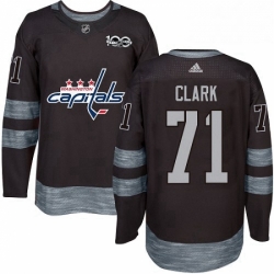 Mens Adidas Washington Capitals 71 Kody Clark Authentic Black 1917 2017 100th Anniversary NHL Jerse