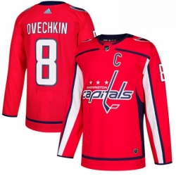 Mens Adidas Washington Capitals 8 Alex Ovechkin Authentic Red Home NHL Jersey 