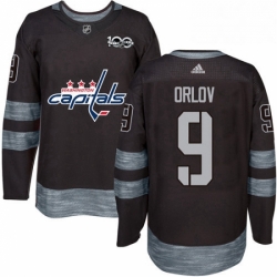 Mens Adidas Washington Capitals 9 Dmitry Orlov Authentic Black 1917 2017 100th Anniversary NHL Jersey 