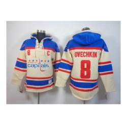 NHL Jerseys Washington Capitals #8 Alex Ovechkin Blue-Cream[Pullover Hooded Sweatshirt Patch C]