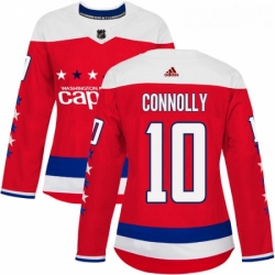 Womens Adidas Washington Capitals 10 Brett Connolly Authentic Red Alternate NHL Jersey 