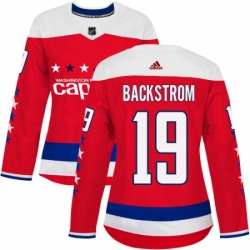 Womens Adidas Washington Capitals 19 Nicklas Backstrom Authentic Red Alternate NHL Jersey 
