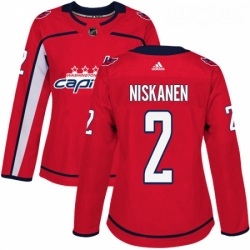 Womens Adidas Washington Capitals 2 Matt Niskanen Authentic Red Home NHL Jersey 