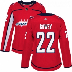 Womens Adidas Washington Capitals 22 Madison Bowey Authentic Red Home NHL Jersey 