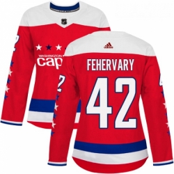 Womens Adidas Washington Capitals 42 Martin Fehervary Authentic Red Alternate NHL Jersey 
