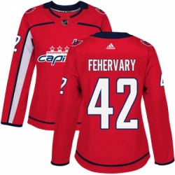 Womens Adidas Washington Capitals 42 Martin Fehervary Authentic Red Home NHL Jerse