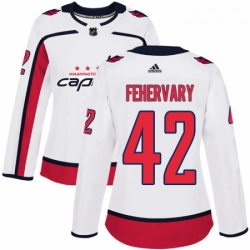 Womens Adidas Washington Capitals 42 Martin Fehervary Authentic White Away NHL Jerse