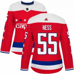 Womens Adidas Washington Capitals 55 Aaron Ness Premier Red Alternate NHL Jersey 