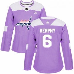 Womens Adidas Washington Capitals 6 Michal Kempny Authentic Purple Fights Cancer Practice NHL Jerse