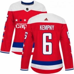 Womens Adidas Washington Capitals 6 Michal Kempny Authentic Red Alternate NHL Jersey 
