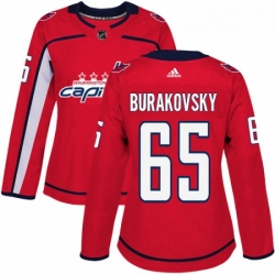 Womens Adidas Washington Capitals 65 Andre Burakovsky Authentic Red Home NHL Jersey 