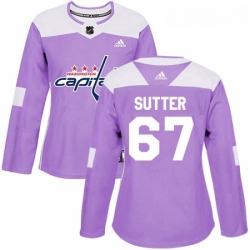 Womens Adidas Washington Capitals 67 Riley Sutter Authentic Purple Fights Cancer Practice NHL Jerse