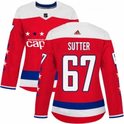 Womens Adidas Washington Capitals 67 Riley Sutter Authentic Red Alternate NHL Jersey 