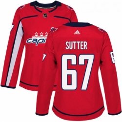 Womens Adidas Washington Capitals 67 Riley Sutter Authentic Red Home NHL Jerse