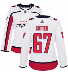 Womens Adidas Washington Capitals 67 Riley Sutter Authentic White Away NHL Jerse