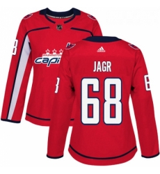 Womens Adidas Washington Capitals 68 Jaromir Jagr Premier Red Home NHL Jersey 