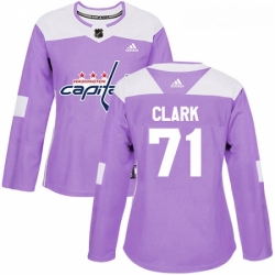 Womens Adidas Washington Capitals 71 Kody Clark Authentic Purple Fights Cancer Practice NHL Jerse