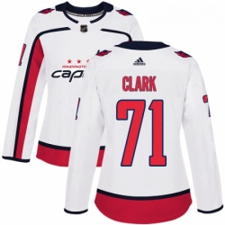 Womens Adidas Washington Capitals 71 Kody Clark Authentic White Away NHL Jerse