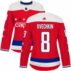 Womens Adidas Washington Capitals 8 Alex Ovechkin Authentic Red Alternate NHL Jersey 