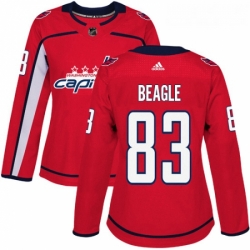 Womens Adidas Washington Capitals 83 Jay Beagle Premier Red Home NHL Jersey 